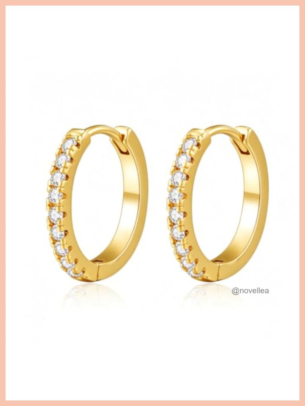 14K Gold Plated Huggie Hoop Earrings with Cubic Zirconia